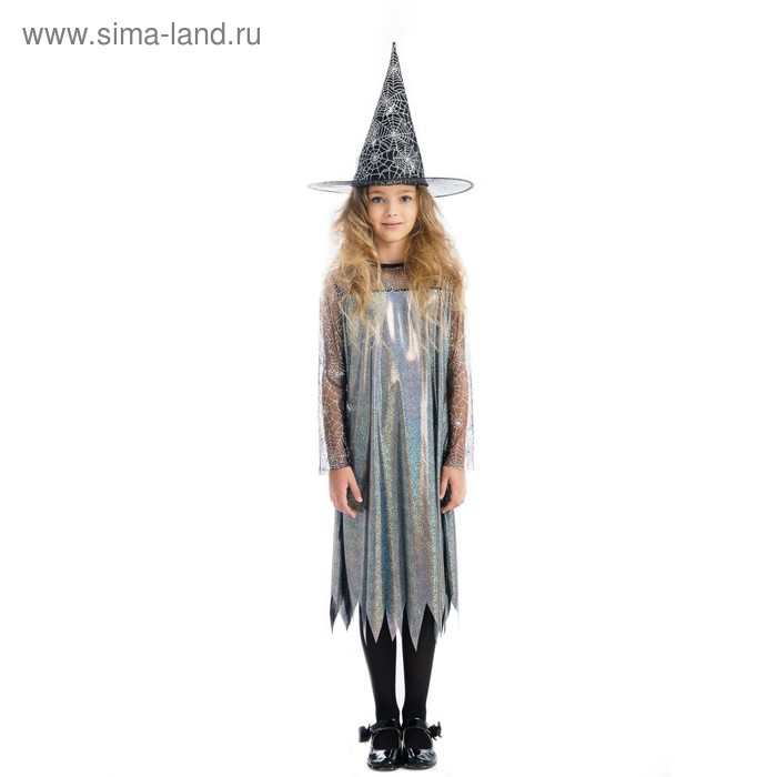 Карнавальный костюм «Ведьмочка», платье, шляпа, р. 34, рост 134 см