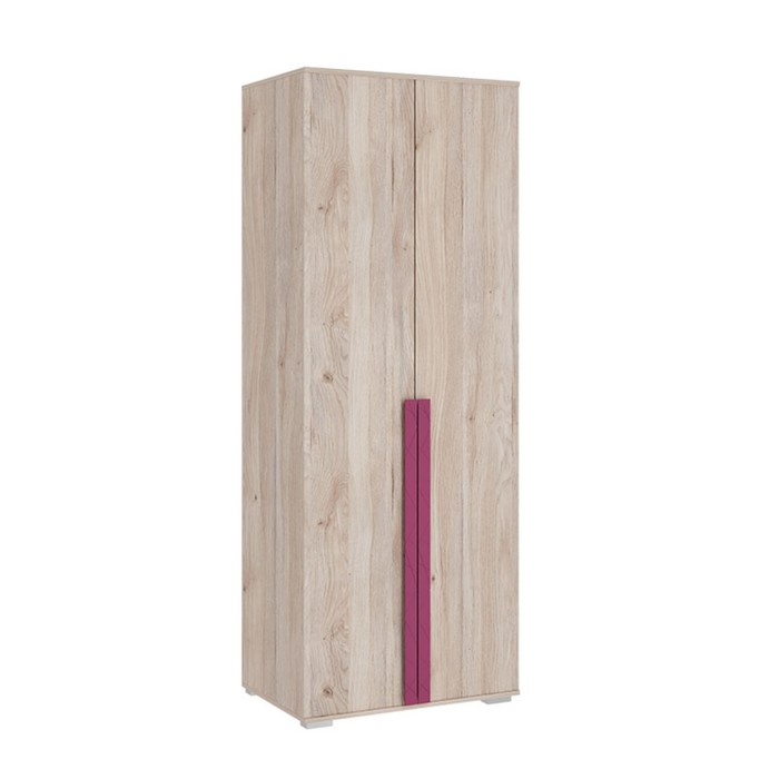 Шкаф двухдверный «Лайк 03.01», 800 × 550 × 2100 мм, цвет дуб мария / фуксия шкаф двухдверный лайк 04 01 800 × 550 × 2100 мм цвет дуб мария фуксия