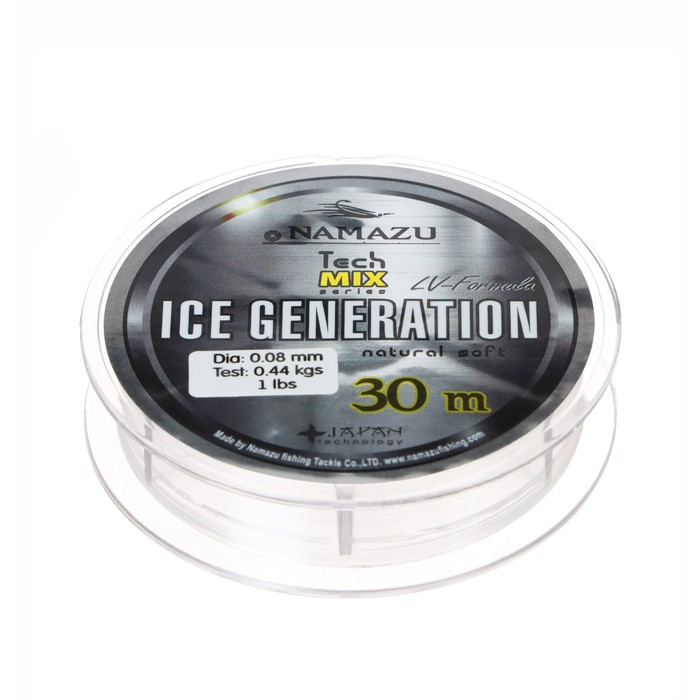 фото Леска namazu ice generation, диаметр 0.08 мм, тест 0.44 кг, 30 м, прозрачная