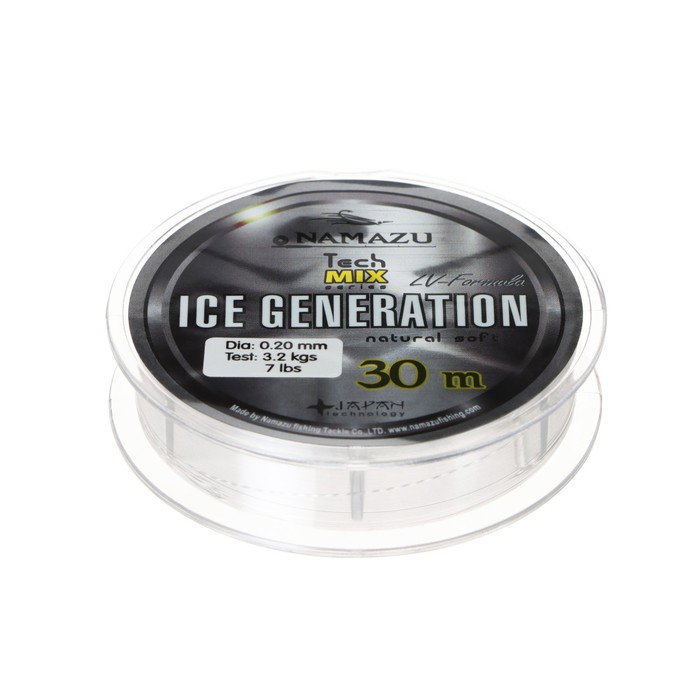 фото Леска namazu ice generation, диаметр 0.20 мм, тест 3.20 кг, 30 м, прозрачная