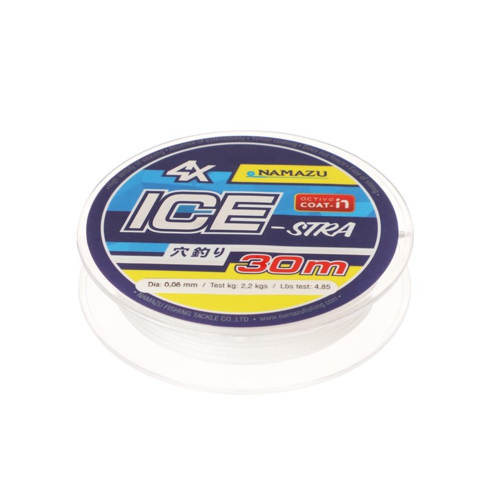

Шнур плетеный Namazu Ice-Stra 4Х, диаметр 0.06 мм, тест 2.2 кг, 30 м, белый