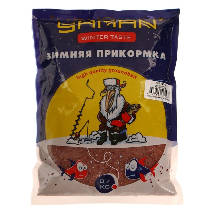 Прикормка Yaman Winter Taste зимняя, мотыль, цвет красный, 700 г.