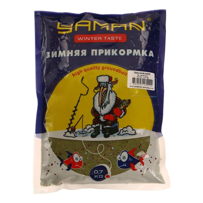 Прикормка Yaman Winter Taste Карась зимняя, конопля, цвет зелёный, 700 г