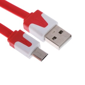 Кабель OXION DCC328, microUSB - USB, зарядка + передача данных, 1 м, плоский, красный Ош