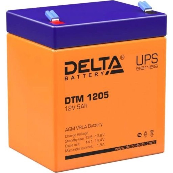 Батарея для ИБП Delta DTM 1205, 12 В, 5 Ач батарея для ибп delta dtm 1207 12 в 7 2 ач