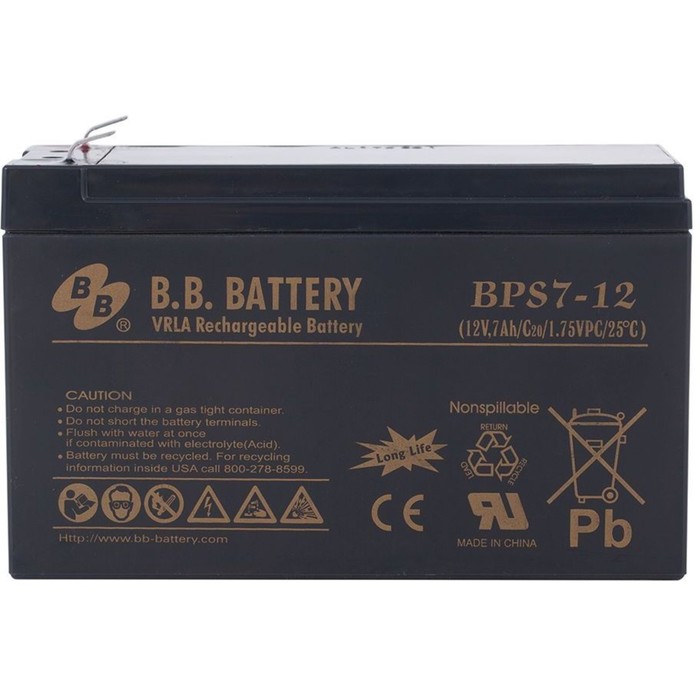 цена Батарея для ИБП BB BPS 7-12, 12 В, 7 Ач