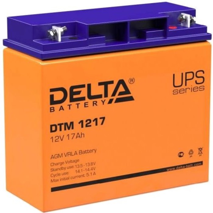 Батарея для ИБП Delta DTM 1217, 12 В, 17 Ач батарея для ибп delta dtm 12200 l 12 в 200 ач