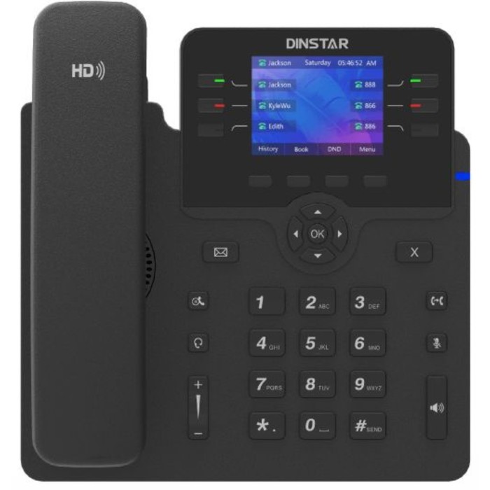 Телефон IP Dinstar C63GP, чёрный телефон ip dinstar c63gp черный