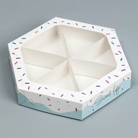 Коробка кондитерская, упаковка, «Sweet life», 23 х 23х 4 см