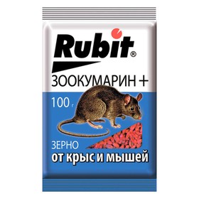 Зерновая приманка 'Rubit' Зоокумарин+, от крыс и мышей, 100 г Ош