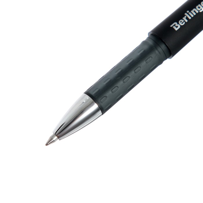 Ручка гелевая Berlingo "Silk touch" 0,5мм, черная, грип