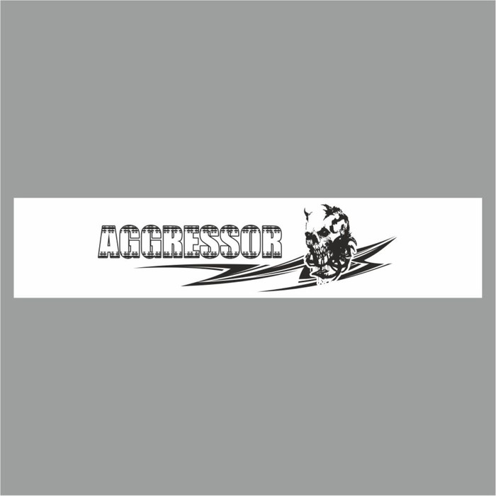 

Полоса на лобовое стекло "AGRESSOR"(череп), белая, 1220 х 270 мм