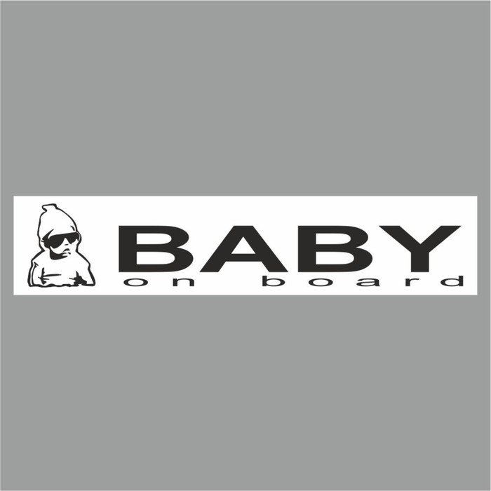 Полоса на лобовое стекло Baby on Board, белая, 1220 х 270 мм