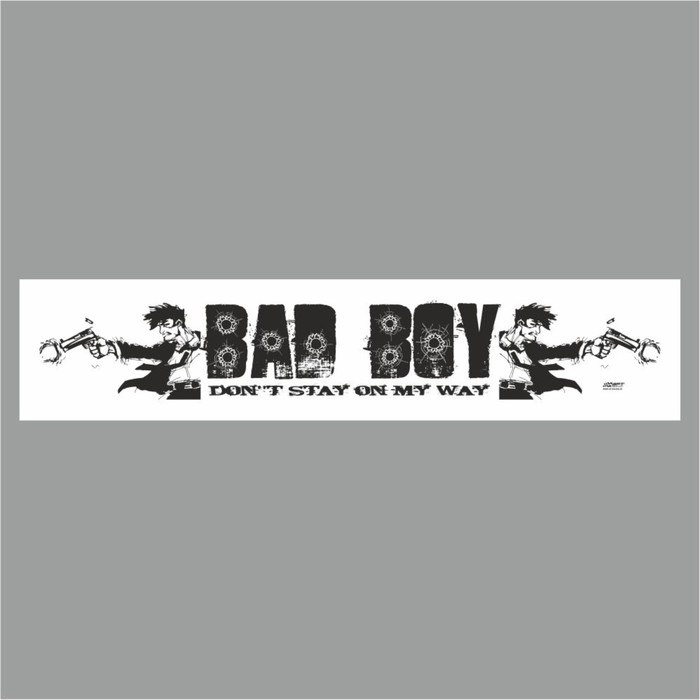 

Полоса на лобовое стекло "BAD BOY", белая, 1220 х 270 мм