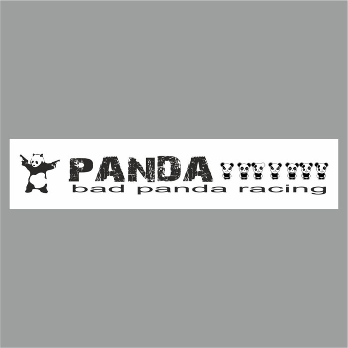Полоса на лобовое стекло Bad Panda racing , белая, 1220 х 270 мм полоса на лобовое стекло racing legend белая 1220 х 270 мм