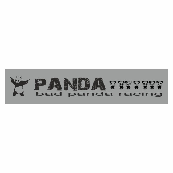 

Полоса на лобовое стекло "Bad Panda racing ", серебро, 1220 х 270 мм