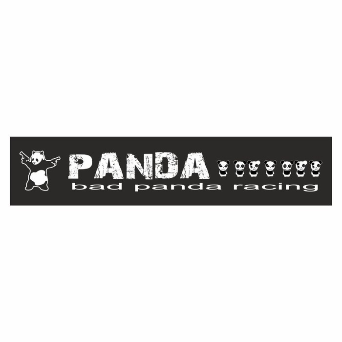 Полоса на лобовое стекло Bad Panda racing , черная, 1220 х 270 мм