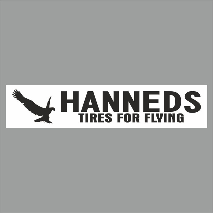 

Полоса на лобовое стекло "HANNEDS tires for flying", белая, 1220 х 270 мм