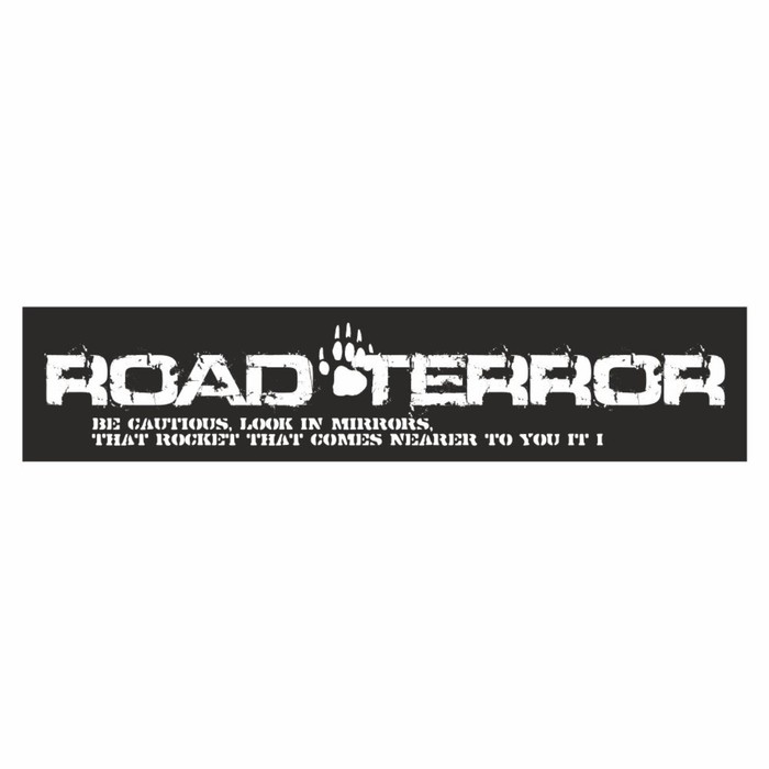 

Полоса на лобовое стекло "ROAD TERROR", черная, 1220 х 270 мм