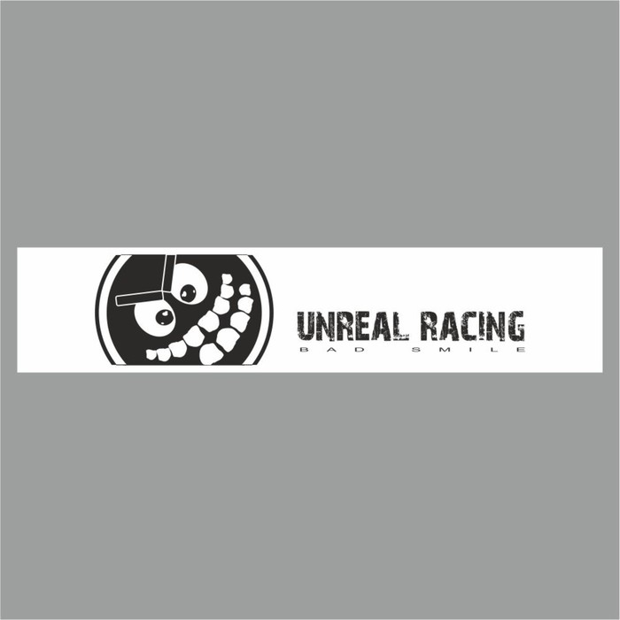 Полоса на лобовое стекло Unreal Racing, белая, 1220 х 270 мм