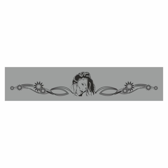 Полоса на лобовое стекло Девушка звезды, серебро, 1220 х 270 мм