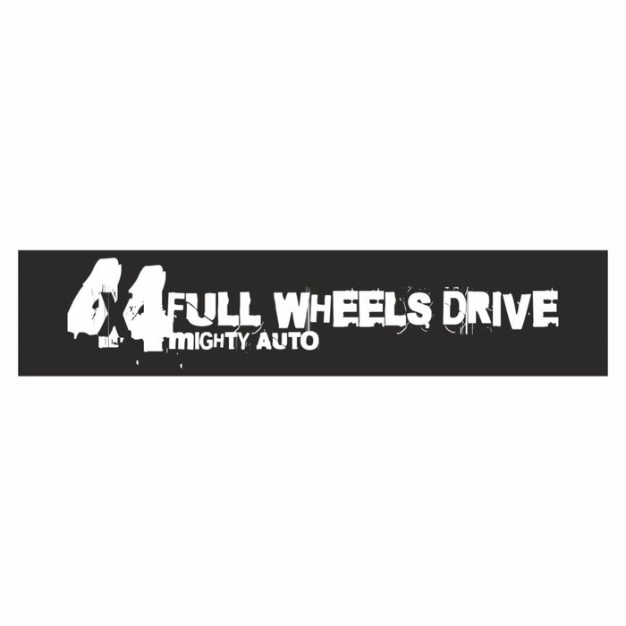

Полоса на лобовое стекло "4х4 FULL WHEELS DRIVE", черная, 1300 х 170 мм