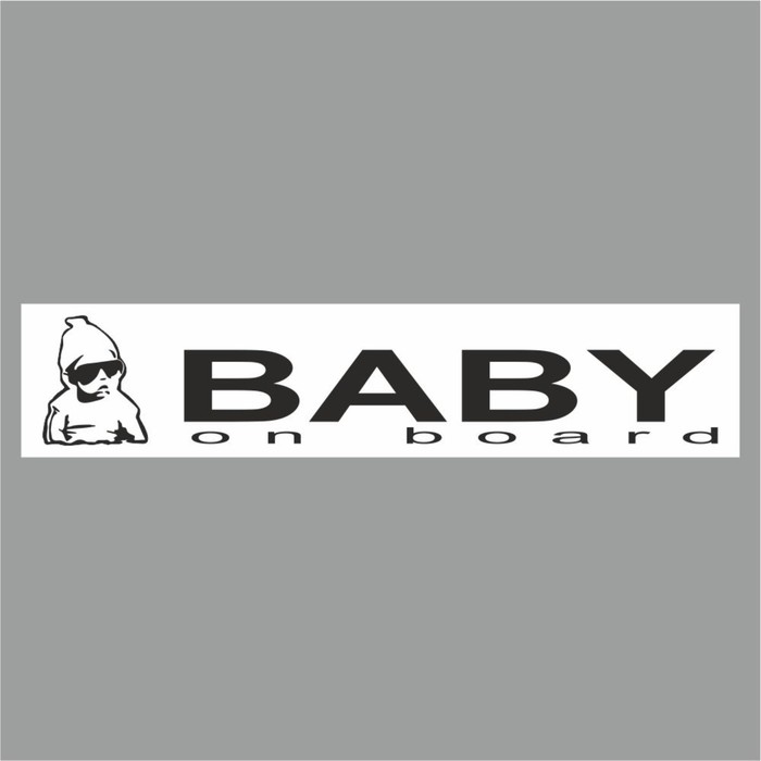 Полоса на лобовое стекло Baby on Board, белая, 1300 х 170 мм