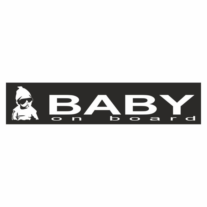 Полоса на лобовое стекло Baby on Board, черная, 1300 х 170 мм