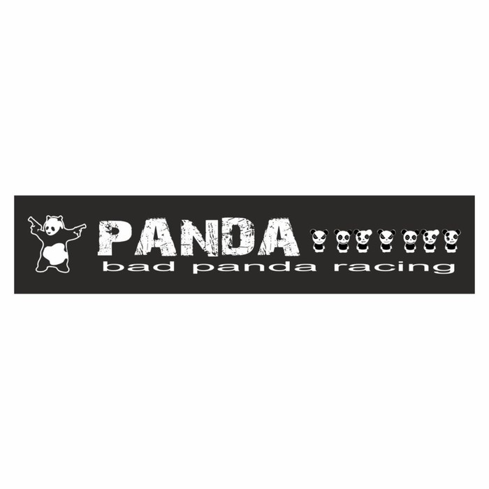 

Полоса на лобовое стекло "Bad Panda racing ", черная, 1300 х 170 мм