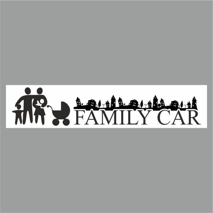 

Полоса на лобовое стекло "FAMILY CAR", белая, 1300 х 170 мм