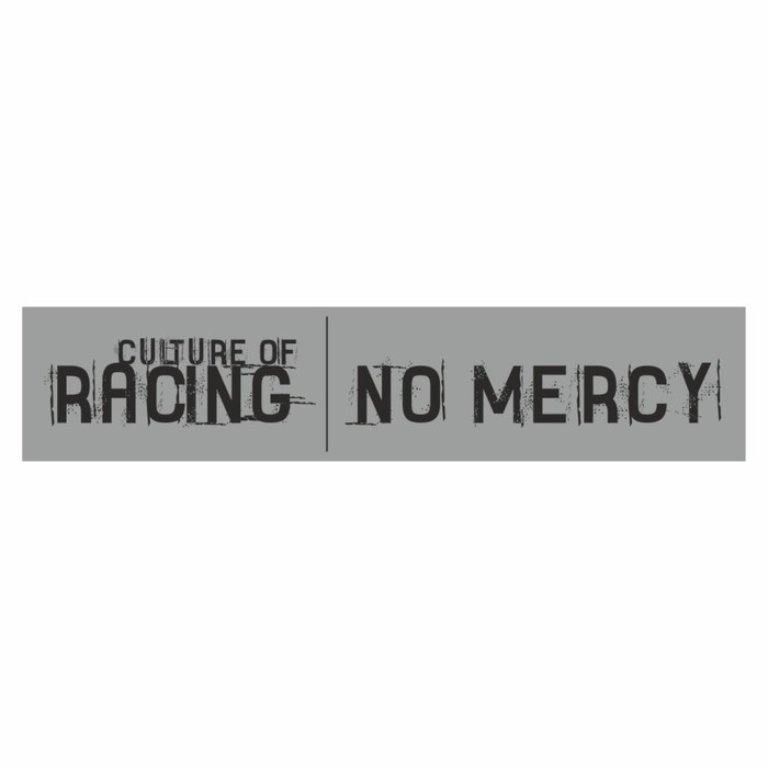 Полоса на лобовое стекло RACING NO MERCY, серебро, 1300 х 170 мм