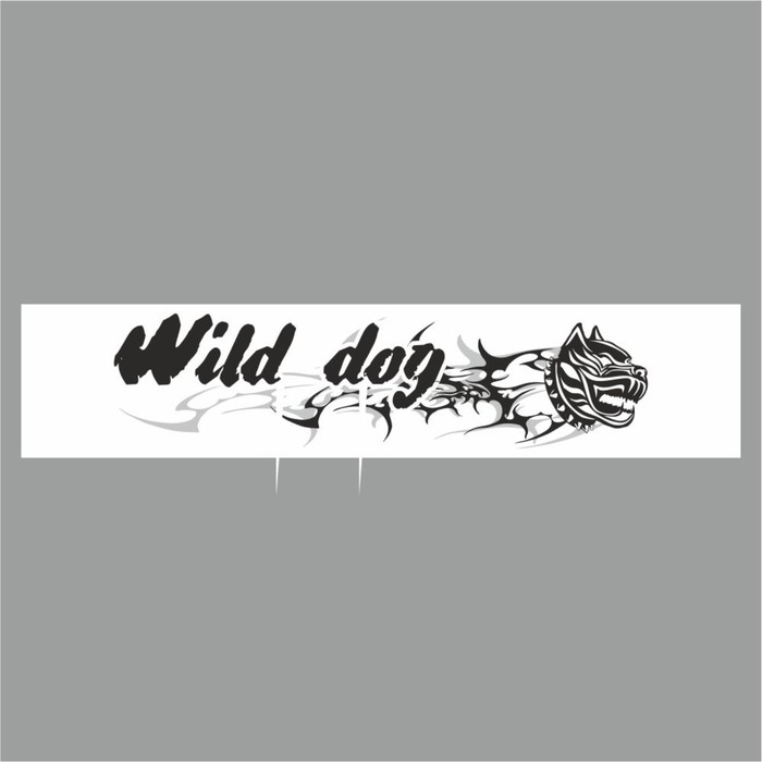 Полоса на лобовое стекло Wild dog, белая, 1300 х 170 мм