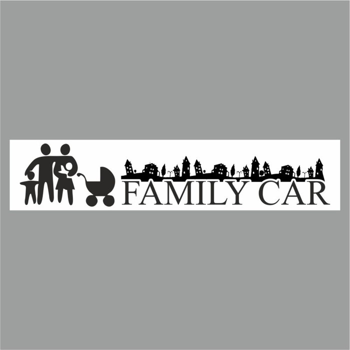 Полоса на лобовое стекло FAMILY CAR, белая, 1600 х 170 мм