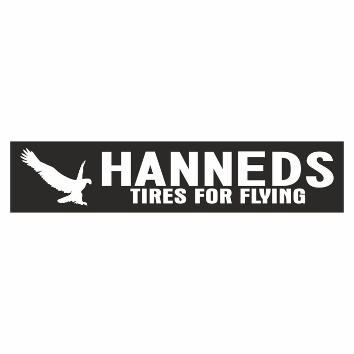 

Полоса на лобовое стекло "HANNEDS tires for flying", черная, 1600 х 170 мм