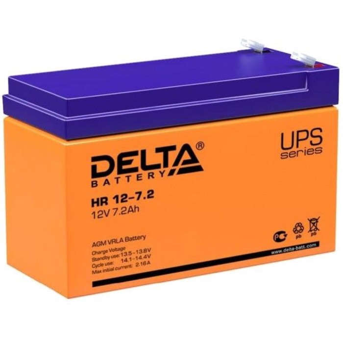 Батарея для ИБП Delta HR 12-7,2, 12 В, 7,2 Ач батарея для ибп delta hr 12 12