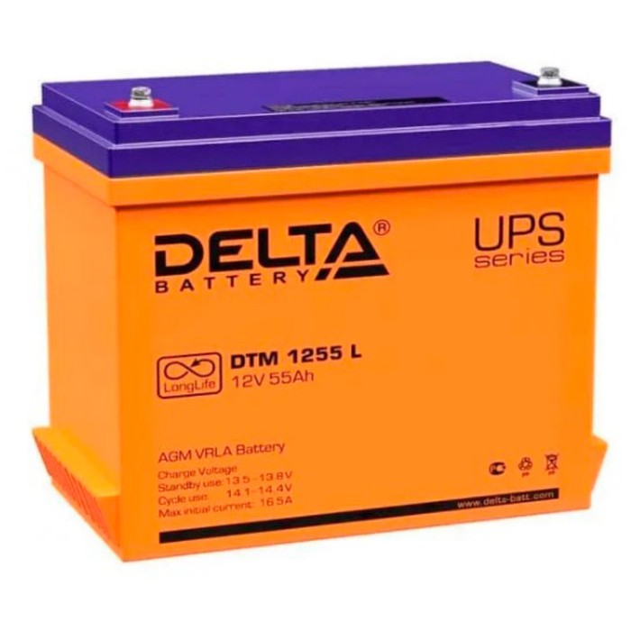 цена Батарея для ИБП Delta DTM 1255 L, 12 В, 55 Ач