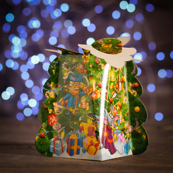 Подарочная коробка "Щелкунчик", форма мини ёлочки, сборная, 15 х 11 х 14 см