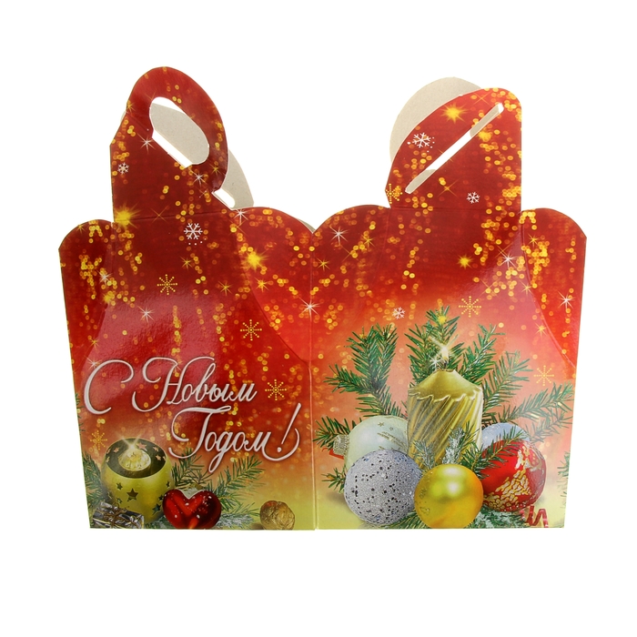 Подарочная коробка "Свечи", форма фонарик, сборная, 12,2 х 12,2 х 13 см