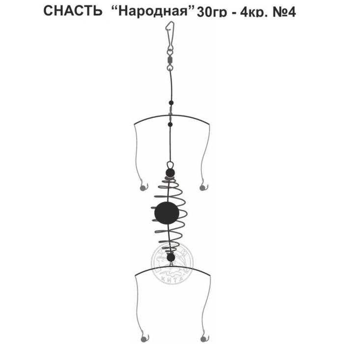 

Снасть «Народная», 4 крючка №4, 30 г