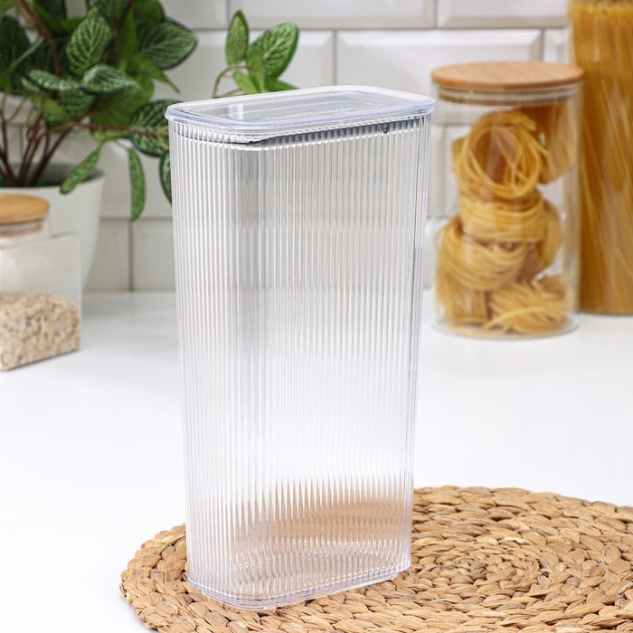 

Ёмкость для сыпучих продуктов «Рим», 2,7 л, 9,1×15×27,5 см, вакуумный, цвет прозрачный