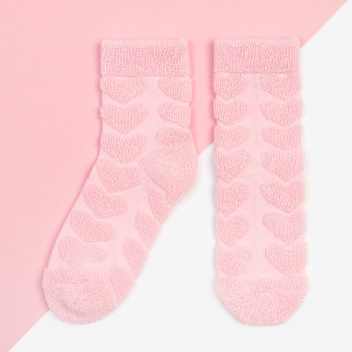 Носки для девочки махровые KAFTAN «Сердечки», размер 16-18 см, цвет розовый носки для девочки махровые kaftan сердечки размер 16 18 см цвет розовый
