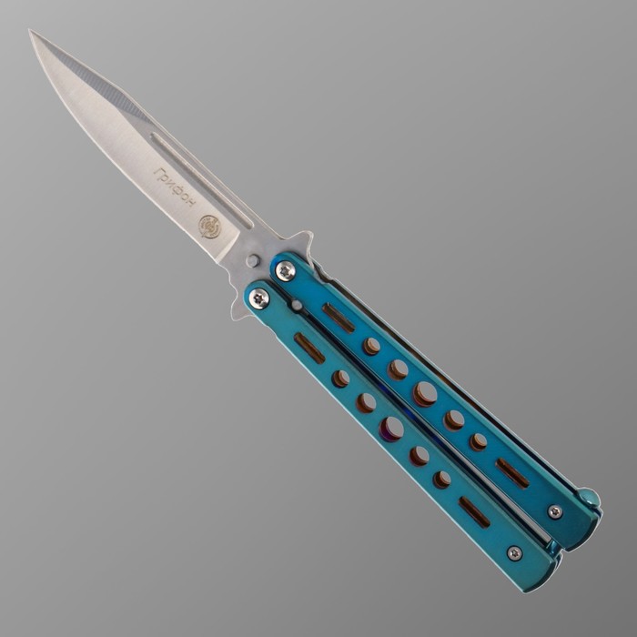 Нож-бабочка Грифон сталь - 420, рукоять - металл, 9 см нож бабочка кавалер сталь 420 рукоять сталь 19 см