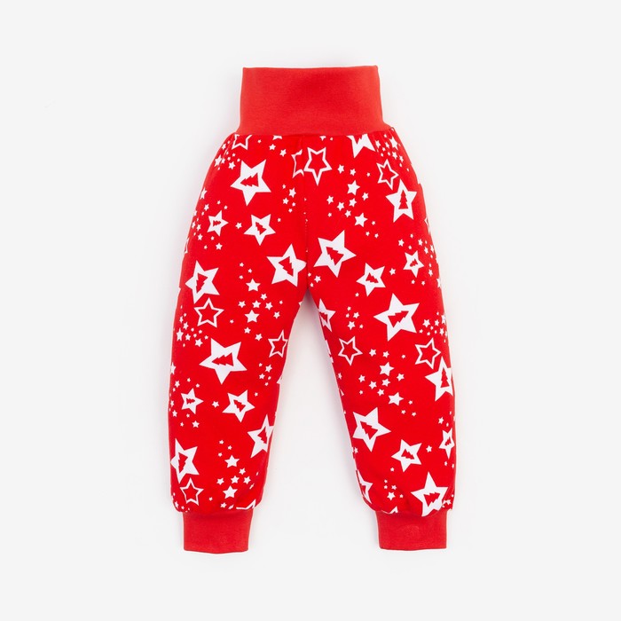 Ползунки (штанишки) детские Звёзды, цвет красный, рост 74 см