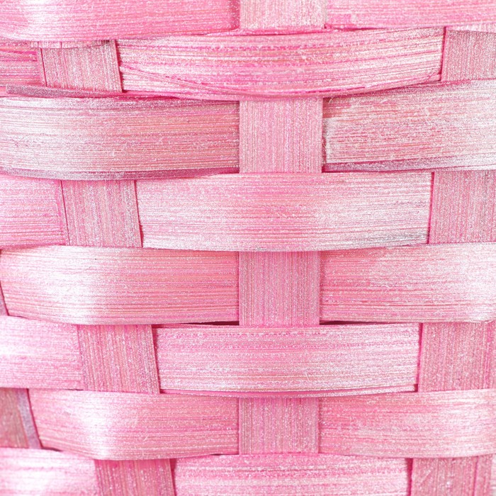 Корзина плетеная, бамбук, розовый, 19х19х32 см