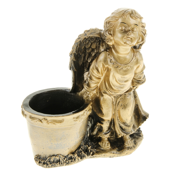 Фигурное кашпо "Ангел" бронза