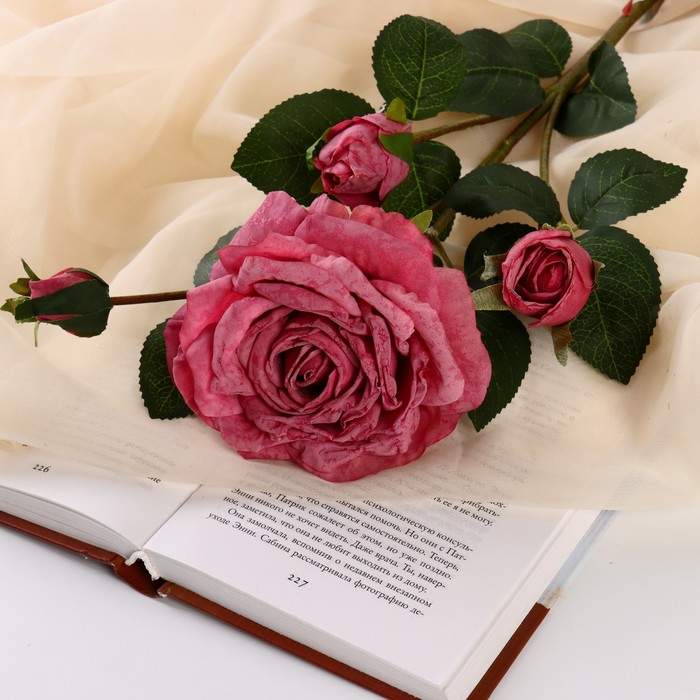Цветы искусственные Роза изыск 10х64 см, пепельно-розовый цветы искусственные роза эстетик 10х49 см пепельно розовый