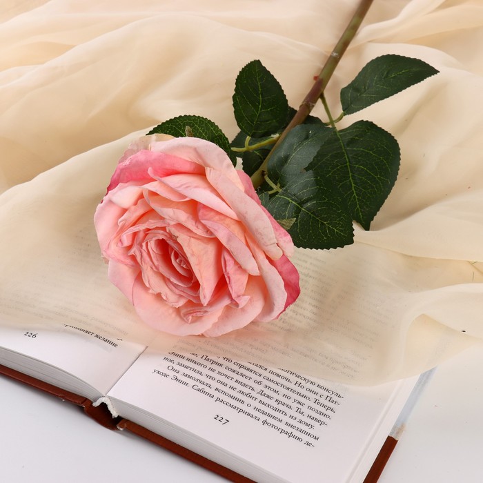 Цветы искусственные Роза эстетик 10х49 см, розовый