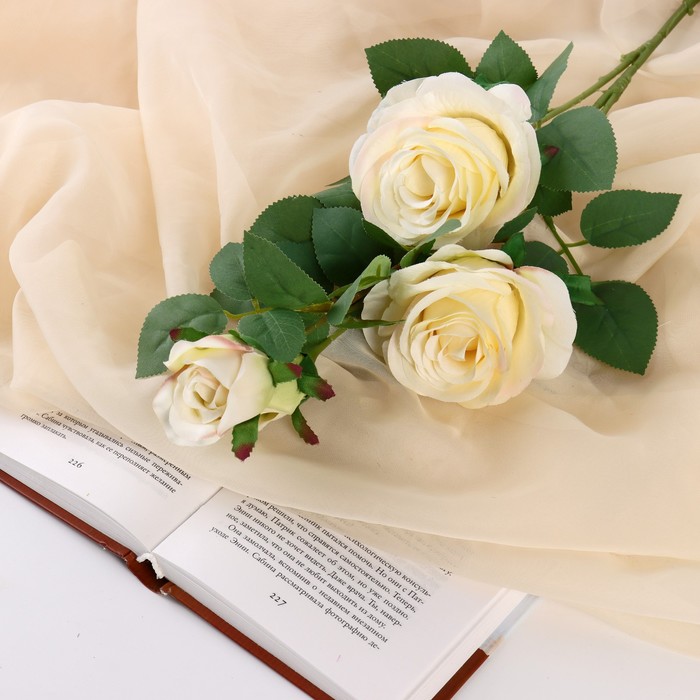 Цветы искусственные Роза роскошь 9х63 см, белый цветы искусственные роза роскошь 9х63 см белый