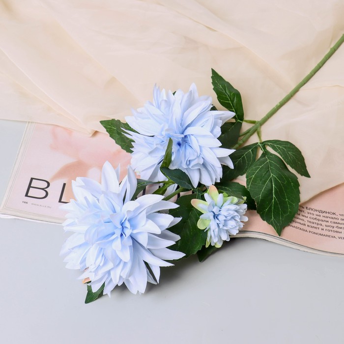 Цветы искусственные Георгин садовый галант 11х61 см, голубой
