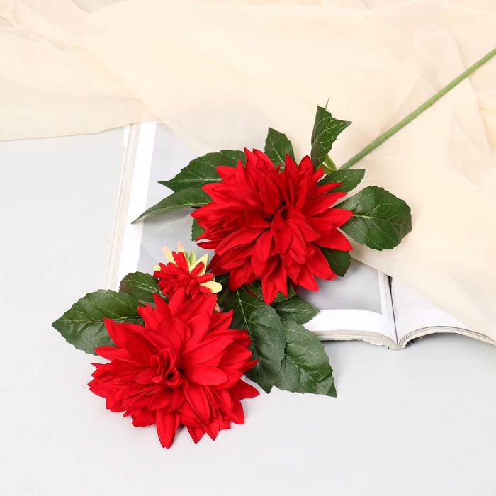 Цветы искусственные Георгин садовый галант 11х61 см, красный цветы искусственные георгин садовый 9х60 см белый